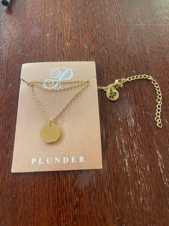 Plunder Jewelry - Plunder Design Gold-tone Disc Pendant Necklace. 18" + 3" extension. New.